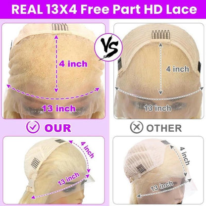 613 Lace Front Wig Human Hair 13X4 Full Lace Front Wig 613 HD Lace Frontal Wig Pre Plucked with Baby Hair Blonde Wig Human Hair for Women 200% Density 24Inch
