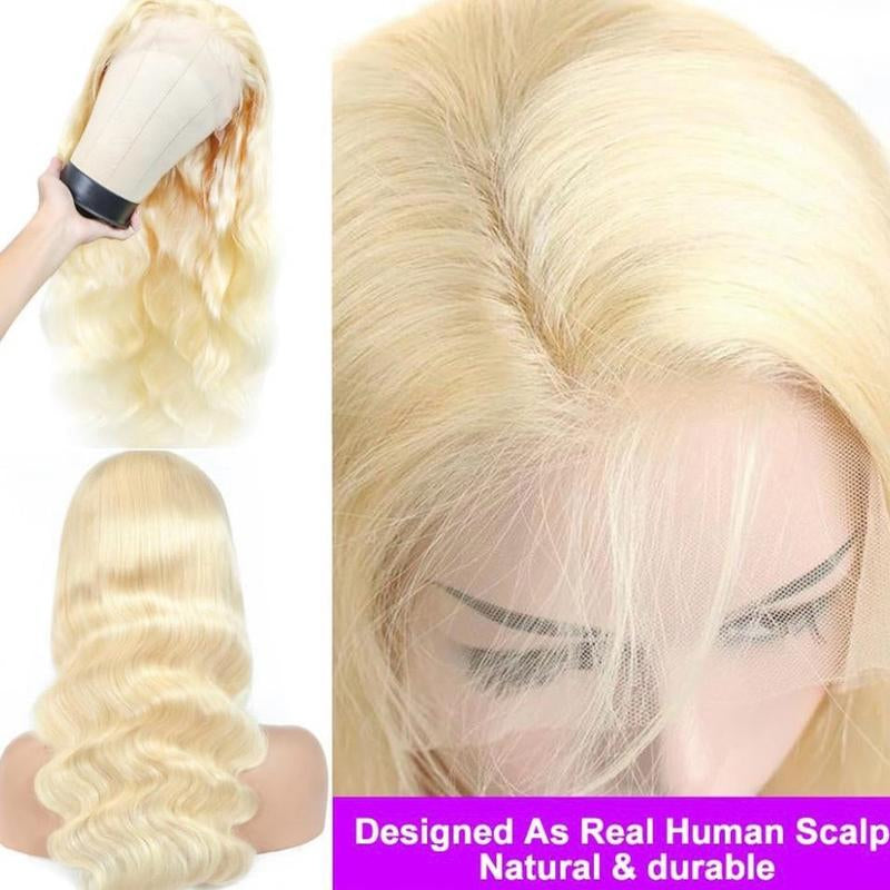 613 Lace Front Wig Human Hair 13X4 Full Lace Front Wig 613 HD Lace Frontal Wig Pre Plucked with Baby Hair Blonde Wig Human Hair for Women 200% Density 24Inch