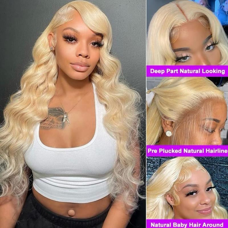 613 Lace Front Wig Human Hair 13X4 Full Lace Front Wig 613 HD Lace Frontal Wig Pre Plucked with Baby Hair Blonde Wig Human Hair for Women 200% Density 24Inch